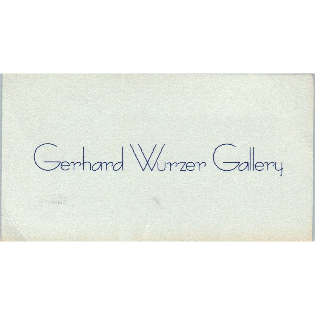 Gerhard Wurzer Gallery Suzanne Cohen Houston TX Vintage Business Card SD4-B4