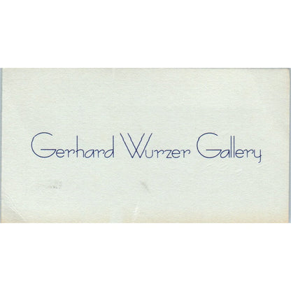 Gerhard Wurzer Gallery Suzanne Cohen Houston TX Vintage Business Card SD4-B4