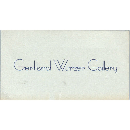 Gerhard Wurzer Gallery Suzanne Cohen Houston TX Vintage Business Card SD4-B4