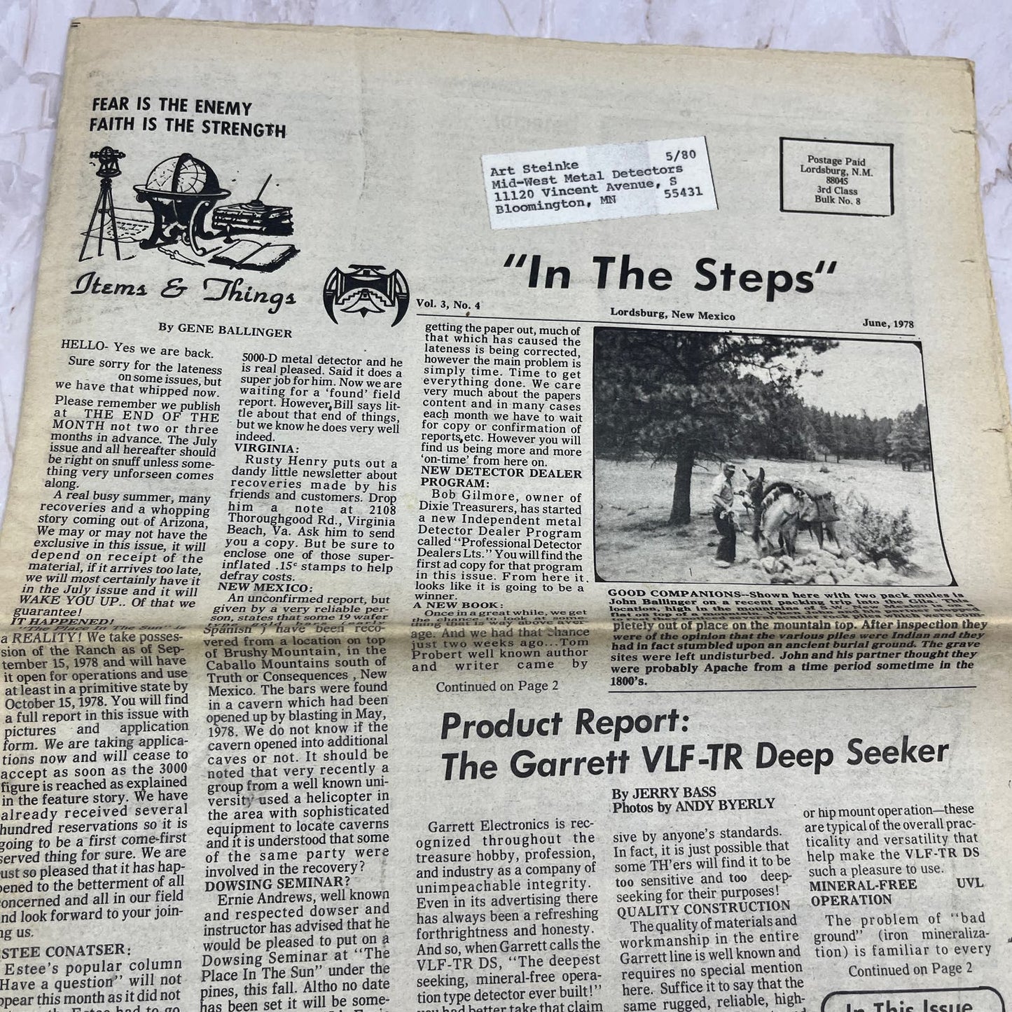 1978 June - In the Steps of the Treasure Hunter Newspaper - Lordsburg NM M11