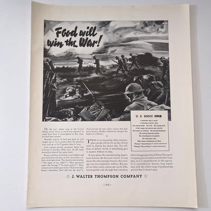 J. Walter Thompson Company - Food Will Win The War 1935 Ad V1-5