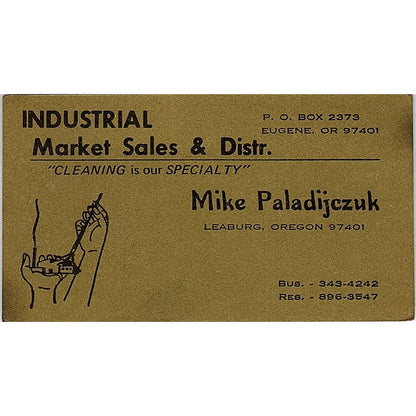 Industrial Market Sales, Distr. Mike Paladijczuk Leaburg OR Business Card SB4-B1