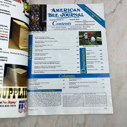 2018 August American Bee Journal Magazine Bees Beekeeping Honey M8