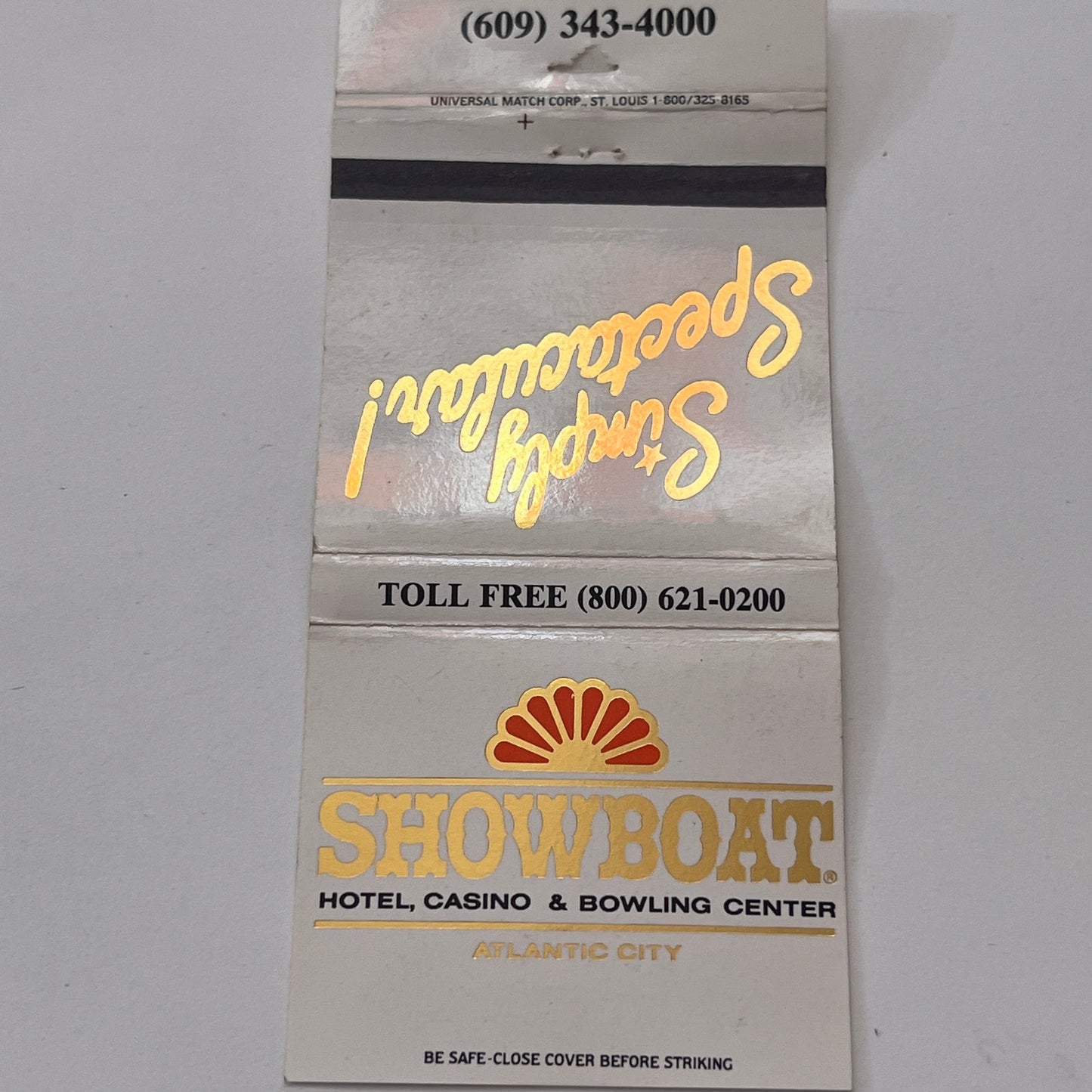 Showboat Hotel Casino Bowling Center Atlantic City NJ Matchbook Cover TB8-MB-13