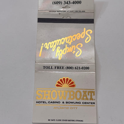 Showboat Hotel Casino Bowling Center Atlantic City NJ Matchbook Cover TB8-MB-13