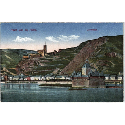 Kaub Und Die Pfalz Gutenfels German Antique Postcard PE9