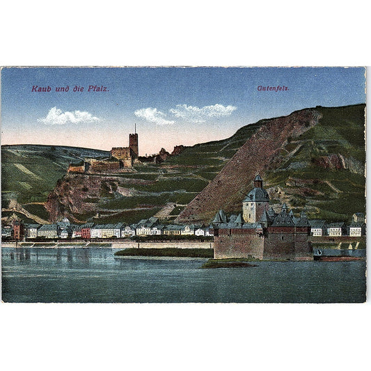 Kaub Und Die Pfalz Gutenfels German Antique Postcard PE9