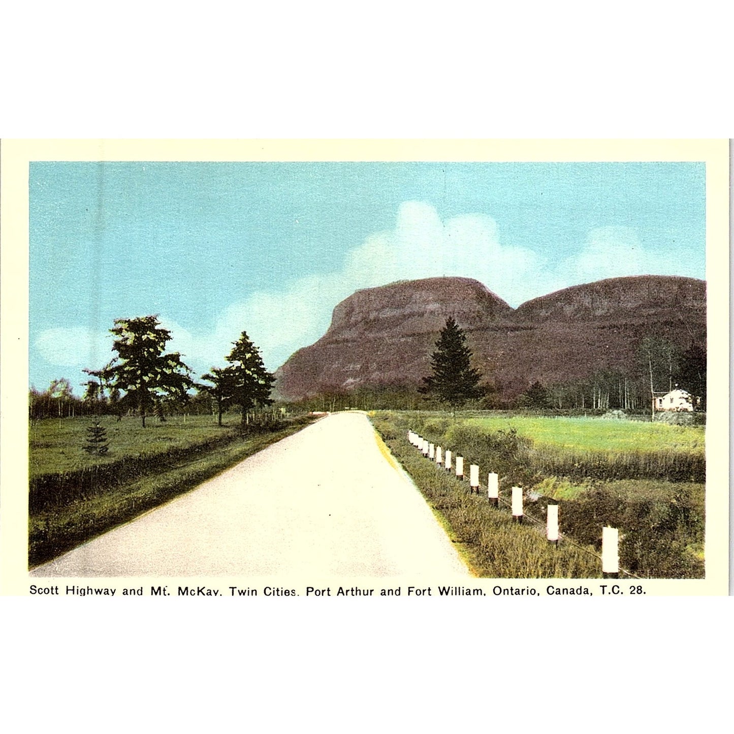 Scott Highway Mt. McKay Port Arthur Fort William Ontario Vintage Postcard PE18