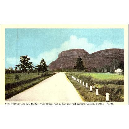 Scott Highway Mt. McKay Port Arthur Fort William Ontario Vintage Postcard PE18