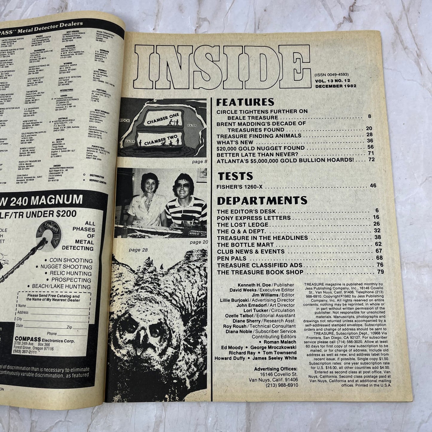 1982 Dec - Treasure Magazine - Treasure Hunting Metal Detecting Gold Coins M10