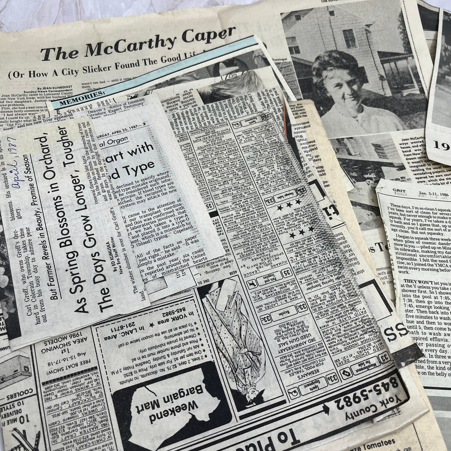 1970s-80s Huge Lot of Vintage Newspaper Clippings from the Lancaster PA Area TF5