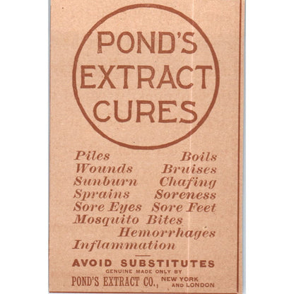 Pond's Extract Cures Pond's Extract Co NY c1890 Victorian Ad AE8-CH8