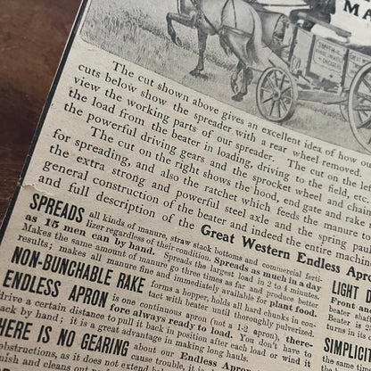 Smith Manure Spreader Co Endless Manure Spreader Chicago 1905 Magazine Ad FL6-11