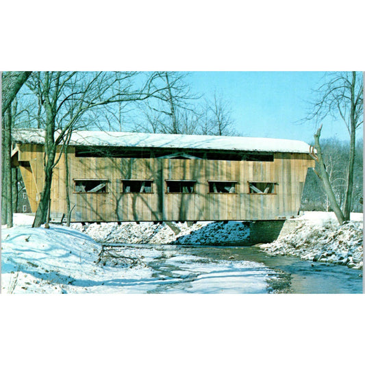 Jasper Road Covered Bridge Caesar's Creek Green County OH Postcard PB11