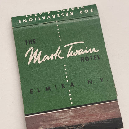 Mark Twain Hotel Elmira NY Vintage Matchbook Cover TB8-MB2-6