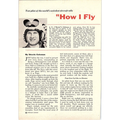 How I Fly the Pogo Plane Skeets Coleman 3-Page 1955 Article AG1-4