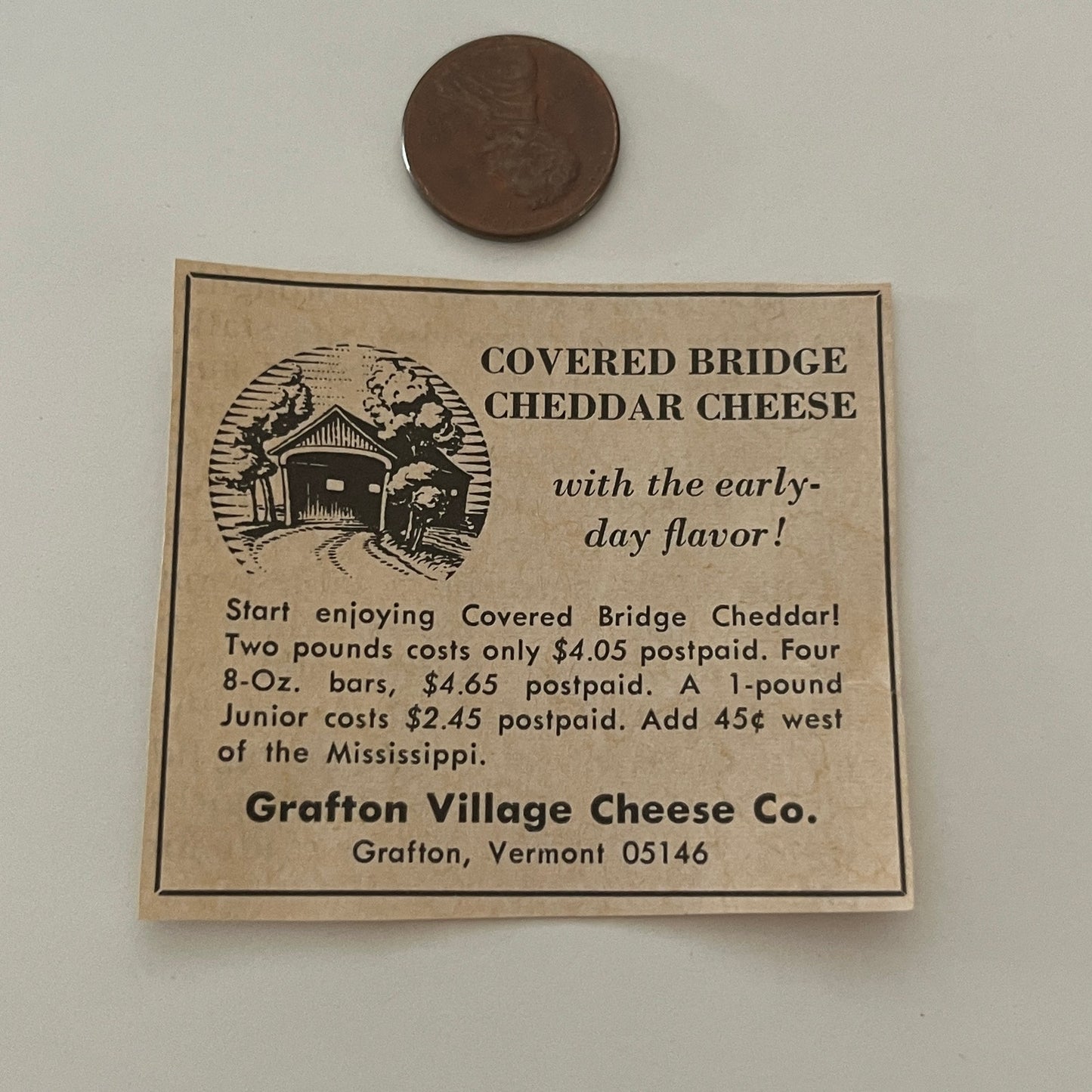 Grafton Village Cheese Co. Covered Bridge Grafton VT 1971 Magazine Ad SAG4-S14