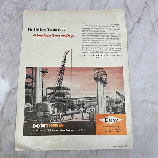 Dow Chemicals Dowtherm Midland Michigan 1951 Magazine Ad FL6-10