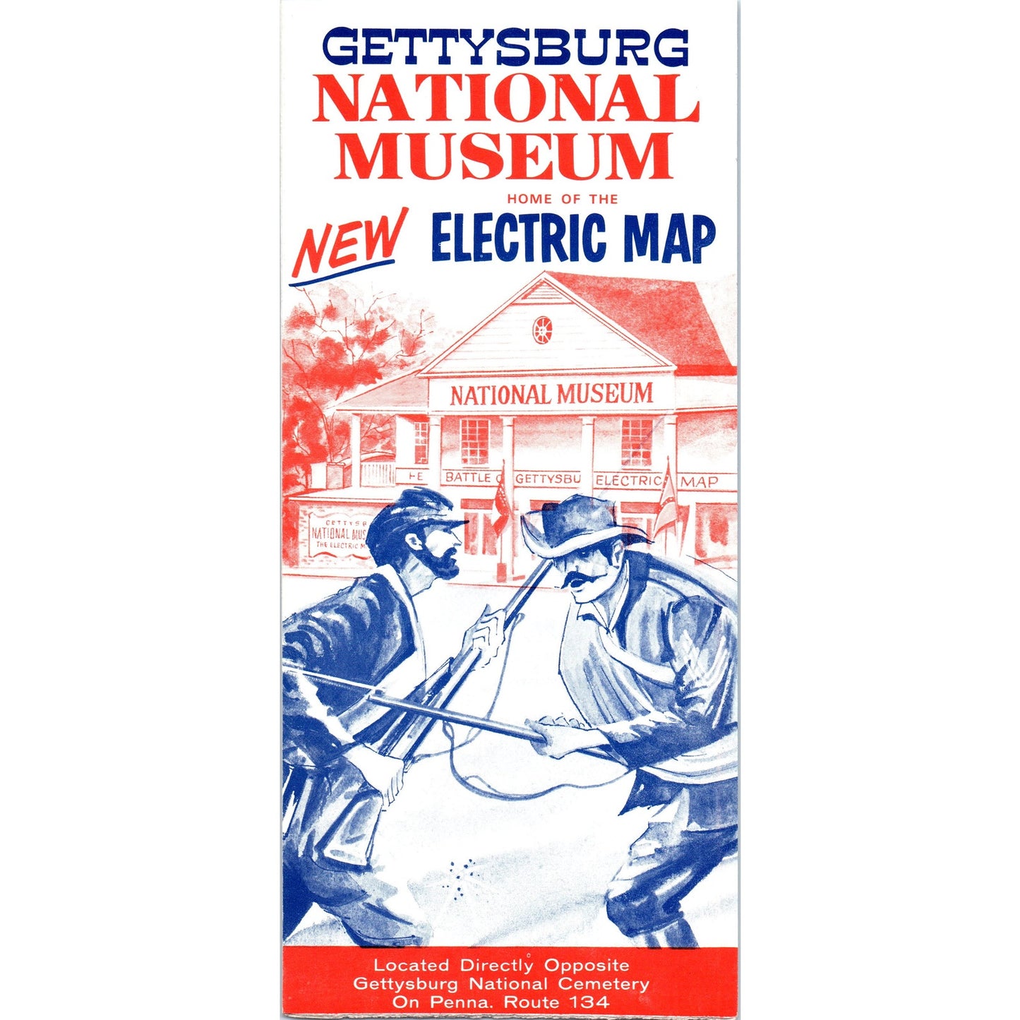 1966 Gettysburg National Museum PA Home of the New Electric Map Brochure AF7-E2