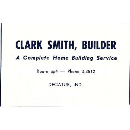 Clark Smith, Builder Decatur Indiana 1964 Ad AG1-M5