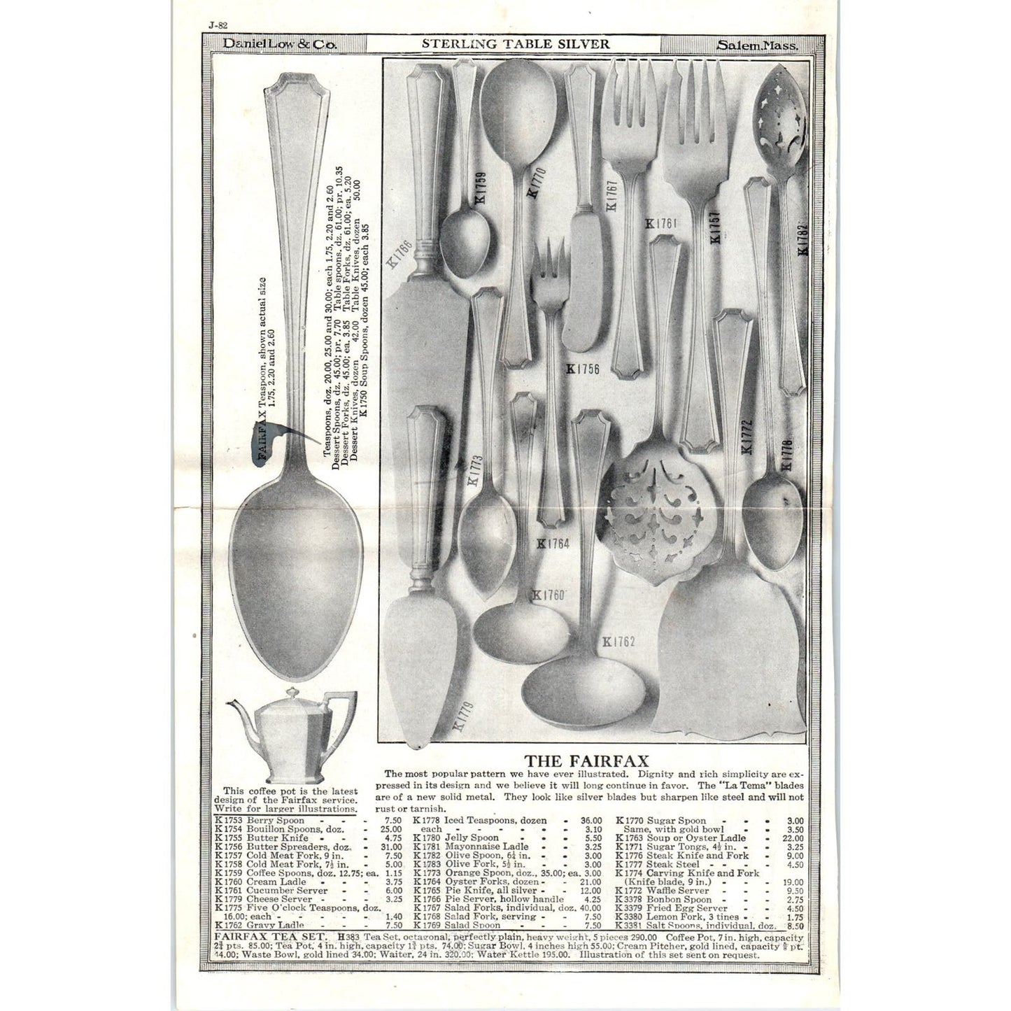 Early 1900s Sterling Table Silver Leaflet Daniel Low & Co. Salem MA AE6