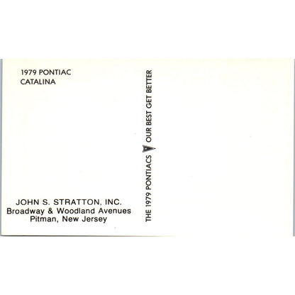 1979 Pontiac Catalina John S. Stratton Inc Pitman NJ Vintage Postcard PC11