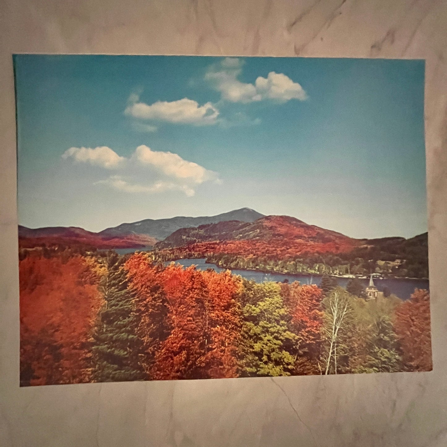 Vintage Fall Views Lake Placid New York 12x16" Art Print FL1