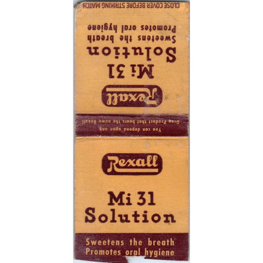 Rexall Mi 31 Solution Vintage Matchbook Cover SF4-Y5