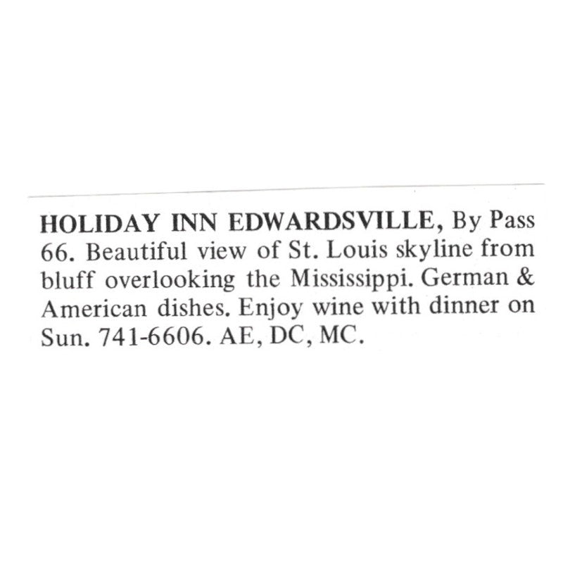 Holiday Inn Edwardsville St. Louis 1971 Magazine Ad AD8-O1