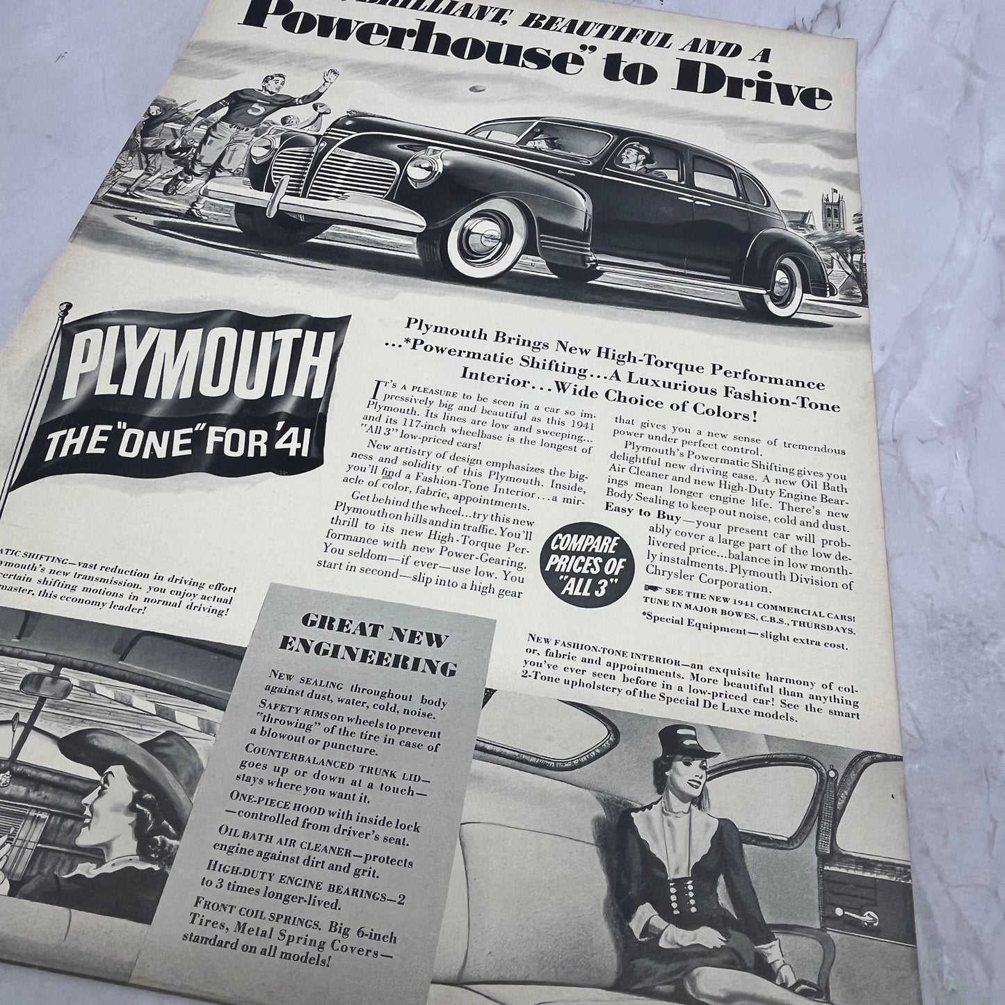 1941 Plymouth Powermatic Shifting Fashion-Tone Interior 1940 Ad V14-8