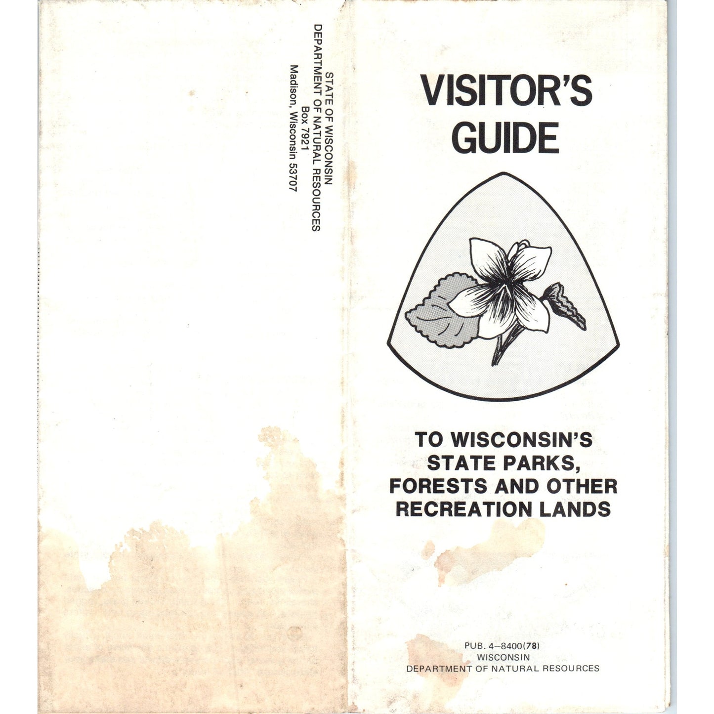 1978 Wisconsin State Parks Visitor's Guide Fold Out Travel Brochure TF4-B1