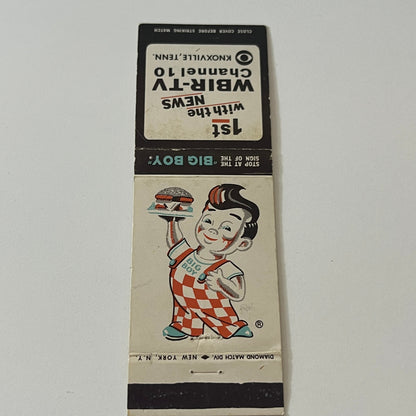 Big Boy Restaurants WBIR-TV News Knoxville TN CBS Matchbook Cover TB6-MB2-5