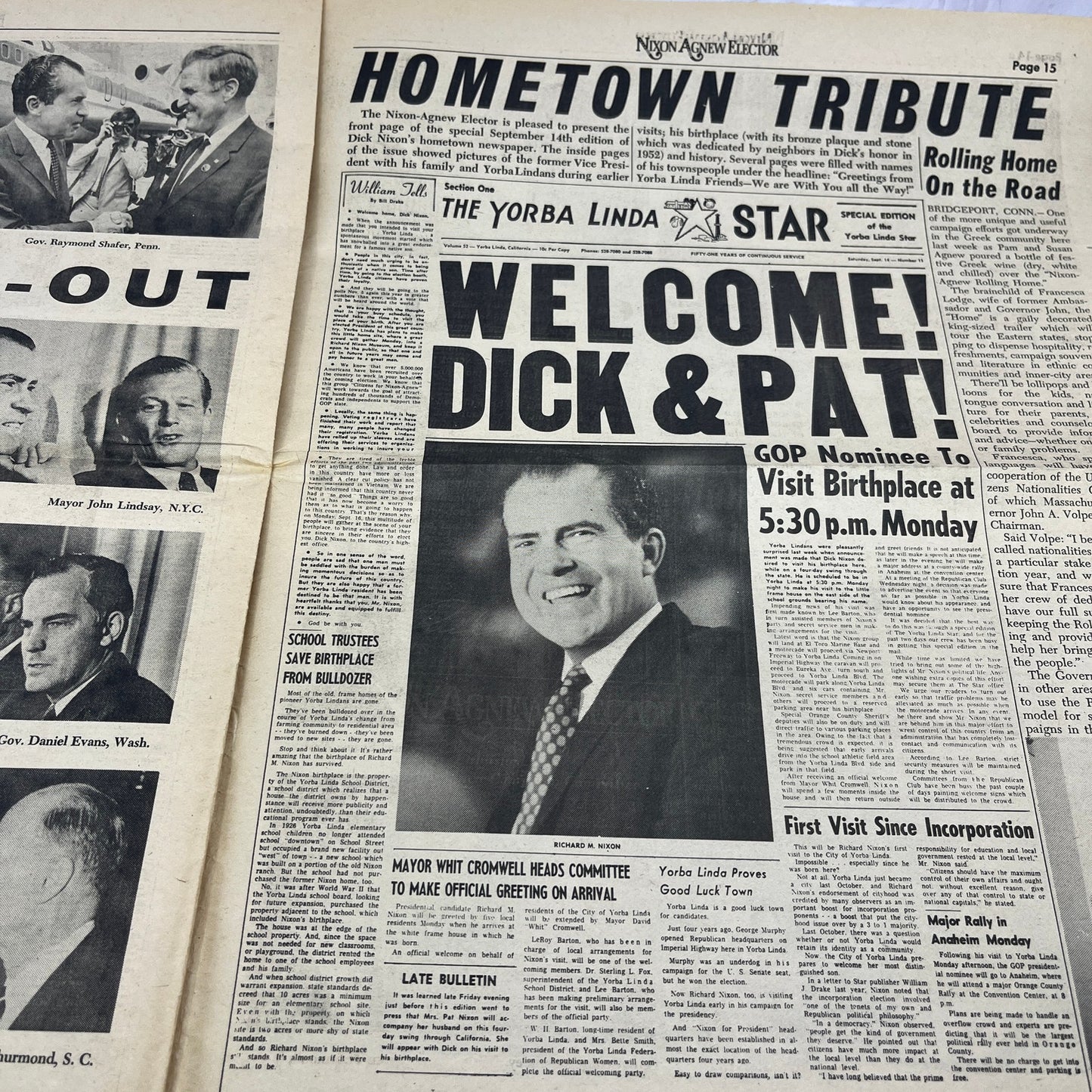 1968 Nixon Agnew Elector Newspaper No. 2 Nixon Campaign V14-5