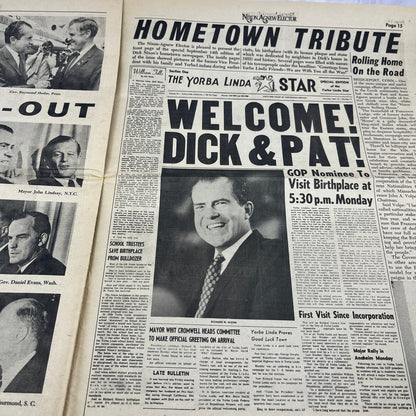 1968 Nixon Agnew Elector Newspaper No. 2 Nixon Campaign V14-5