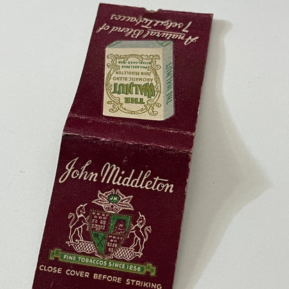 John Middleton The Walnut Aromatic Blend Tobacco Matchbook Cover TB6-MB1-13