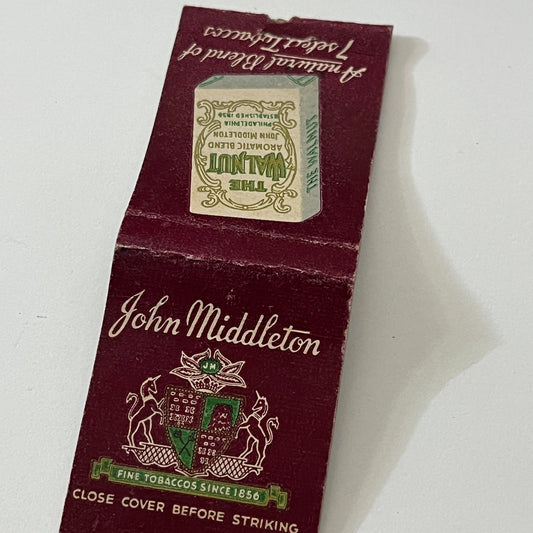 John Middleton The Walnut Aromatic Blend Tobacco Matchbook Cover TB6-MB1-13
