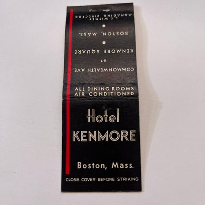 Hotel Kenmore Boston MA L.E. Witney Vintage Matchbook Cover TB6-MB1-11