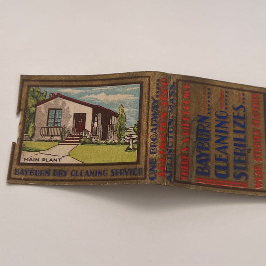 Bayburn Dry Cleaning Service Arlington MA Vintage Matchbook Cover TB8-MB2-3