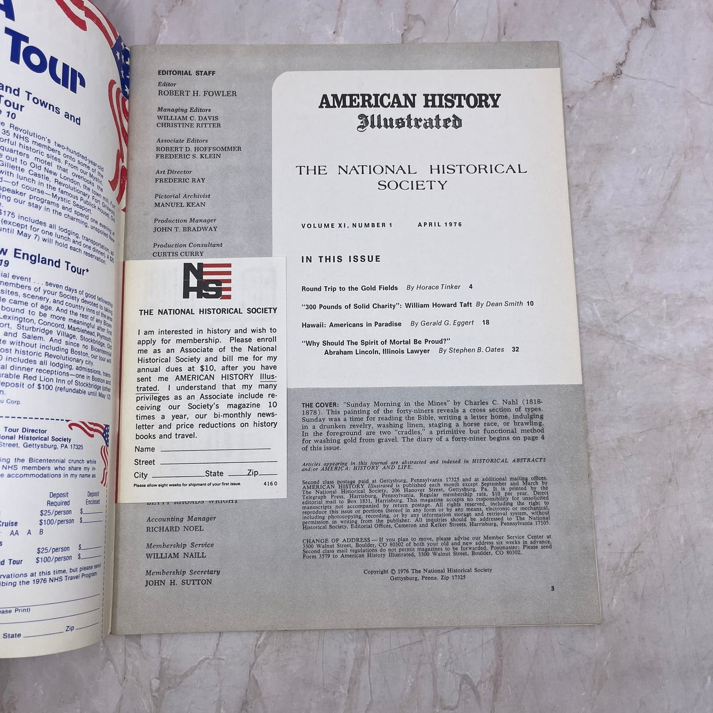 1976 Apr - American History Illustrated Magazine Sunday Morning in the Mines M21