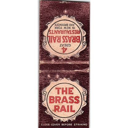 The Brass Rail Restaurants Broadway NY Vintage Matchbook Cover SF3-Y9