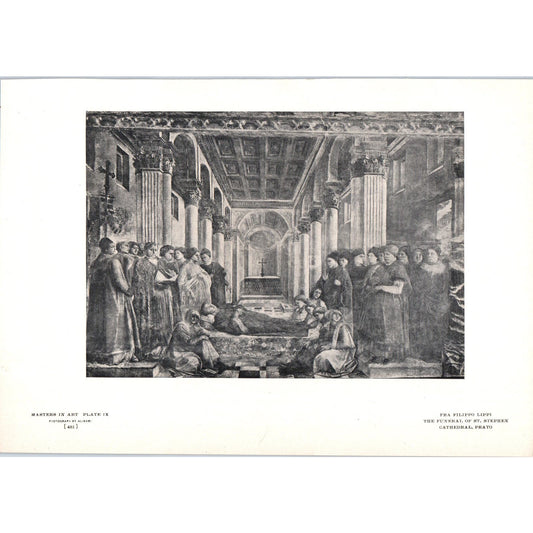 The Funeral of St. Stephen - Fra Filippo Lippi c1905 Art Print D13