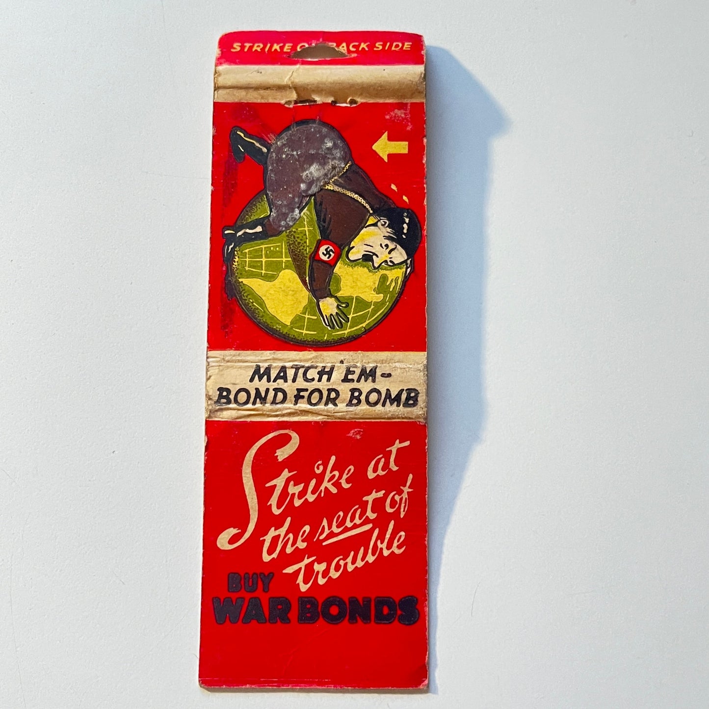 WWII Anti Hitler Spot Striker Swastika Armband Matchbook Cover MB111-6