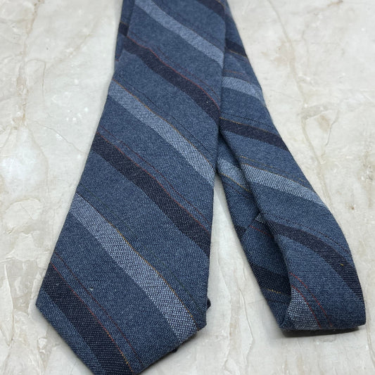 Retro Men's Donaldson's Blue Stripe All Wool New With Tags Necktie Tie TJ4-T2