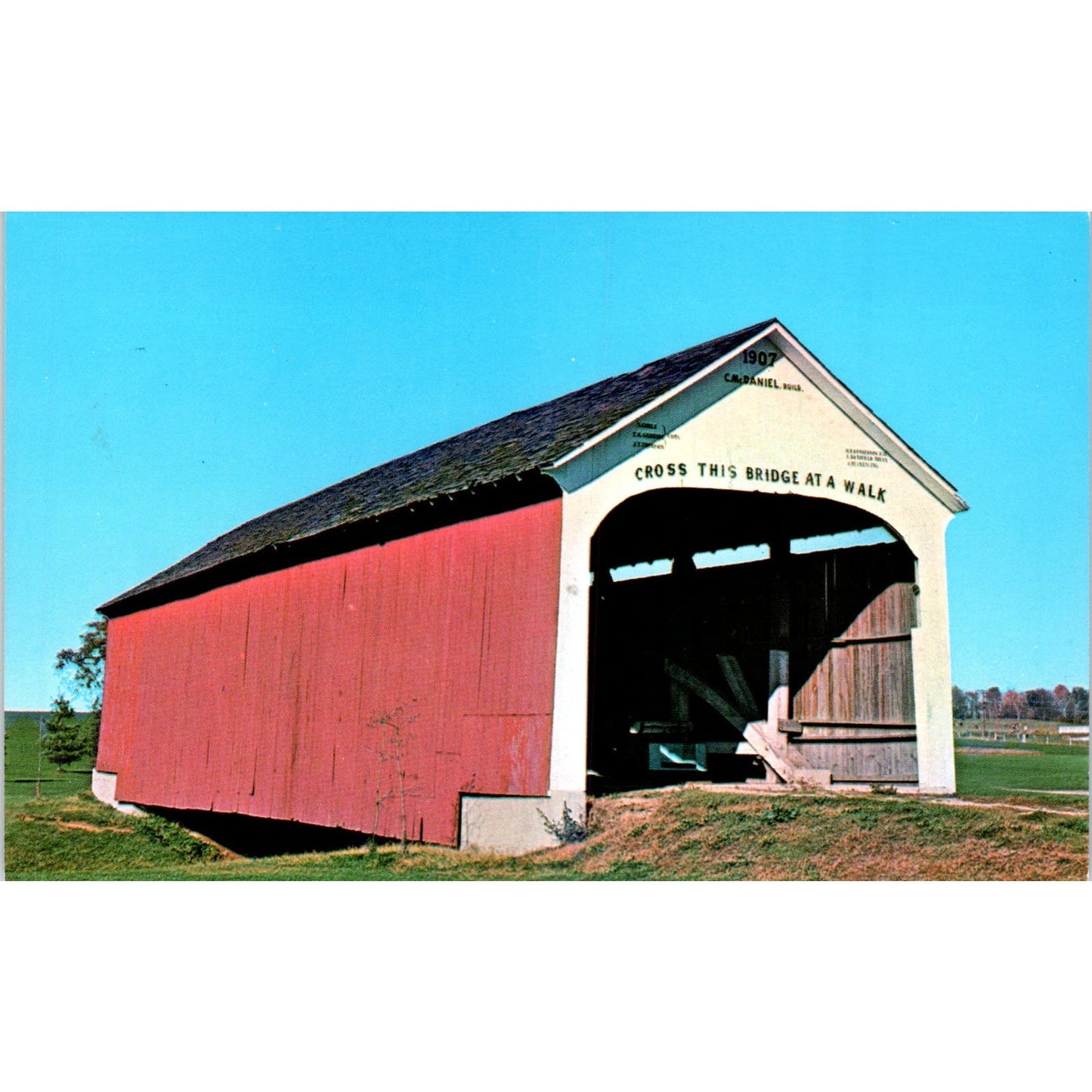 Parke County Indiana #13 Sunderland Creek Catlin Covered Bridge Postcard PC6