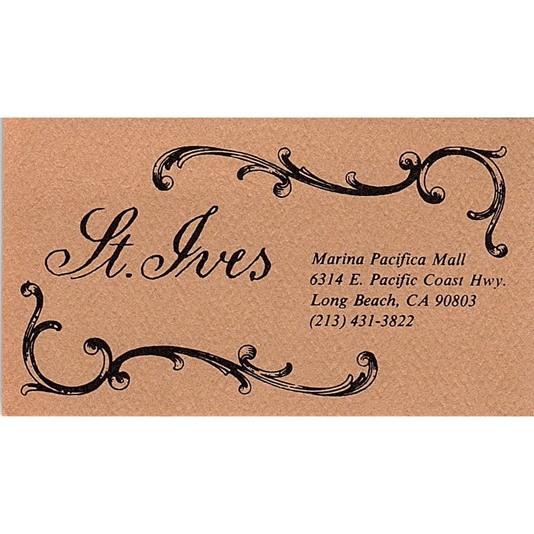 St. Ives Pacific Coast Highway Long Beach CA Vintage Business Card SF3-B4