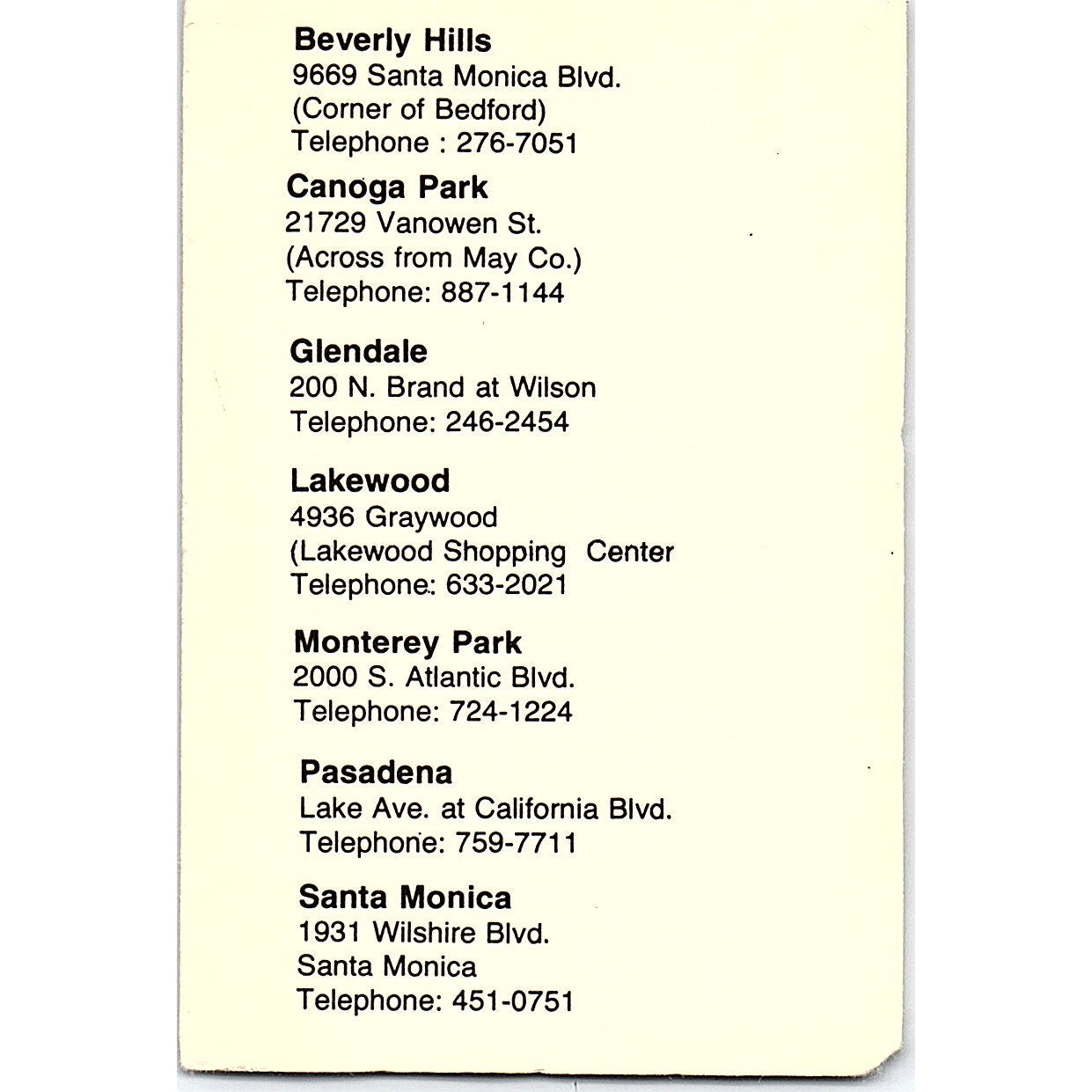 The Gap Levi's for Guys & Gals California Vintage Business Card TH2-B2