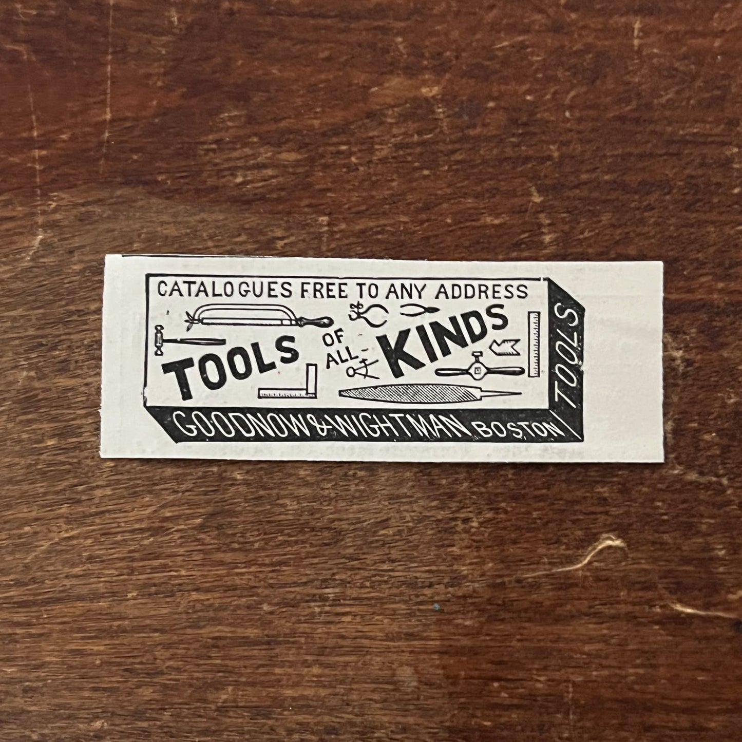 Tools - Goodnow & Wightman Boston MA Original Advertisement AD8-P29