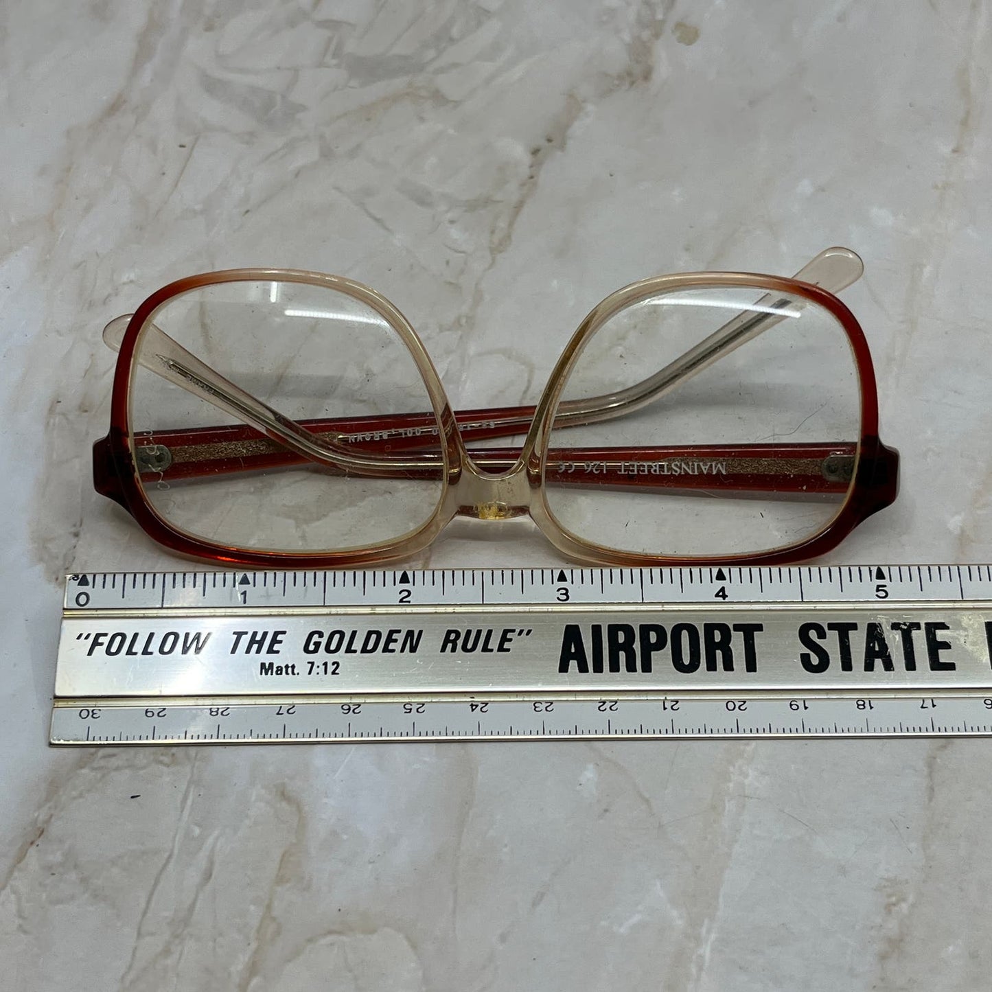Vintage Oversize Plastic Frame Mainstreet Brown Fade 126 Eyeglasses TD5G1-3
