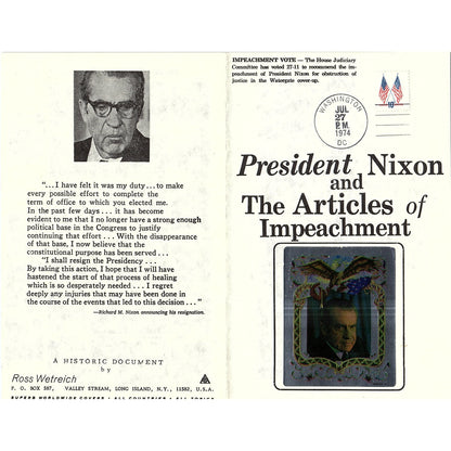 1974 President Nixon and The Articles of Impeachment Watergate Leaflet AF3-10