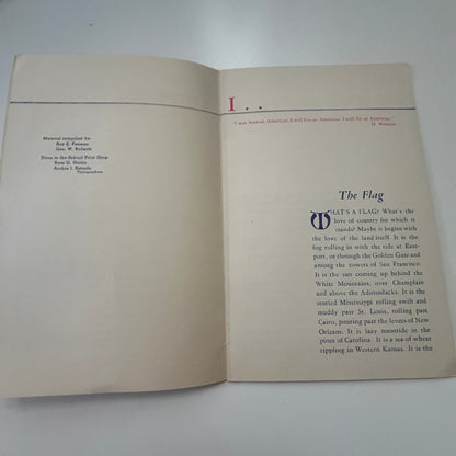 The Pledge of Allegiance John Marshall Los Angeles CA 1940s WWII Booklet TG2-OB